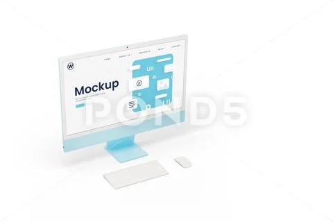 Computer display web design mockup PSD Template