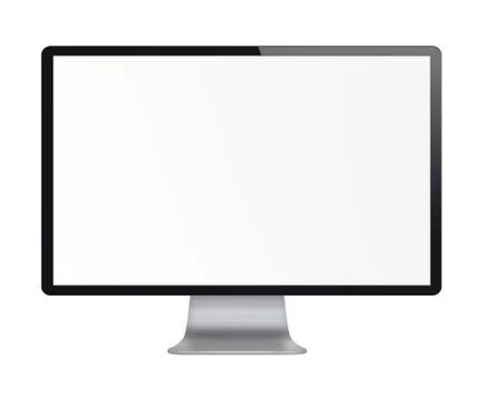Computer display with white blank screen. Stock Illustration
