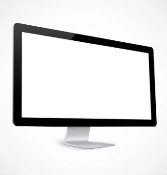 Computer display with white screen Illustrazione stock