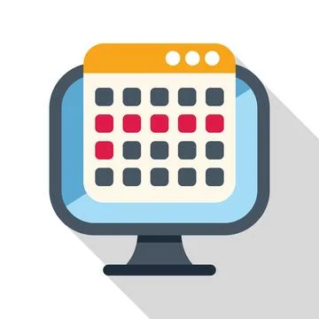 Computer displaying calendar with marked dates for planning and scheduling Stock Illustration