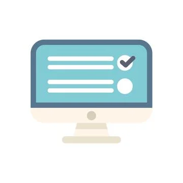 Computer displaying checklist for online survey or exam Stock Illustration