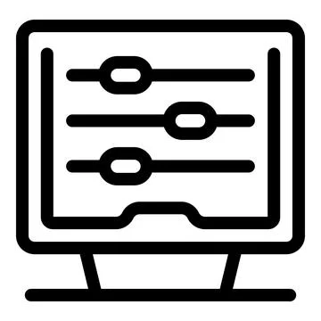 Computer displaying equalizer setting interface icon Stock Illustration