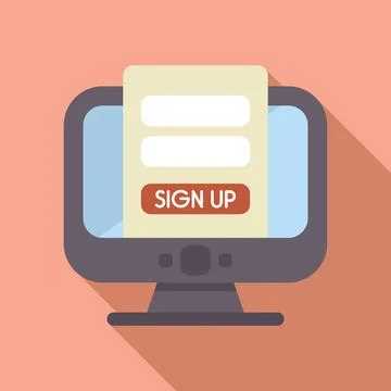 Computer displaying online sign up form for website subscription Stock Illustration