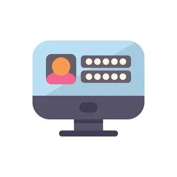 Computer displaying user profile with login and password form Stock Illustration