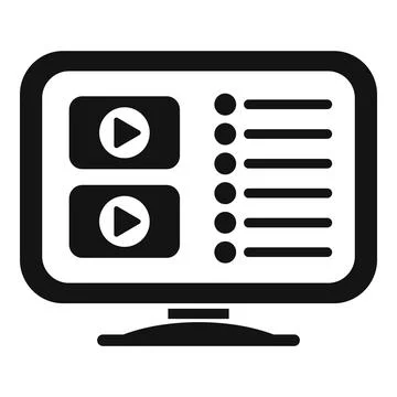 Computer displaying video sharing platform interface with playlist Stock Illustration