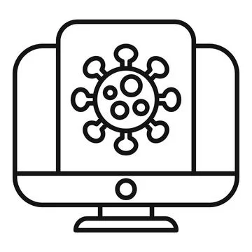 Computer displaying virus online virus transmission concept Stock Illustration