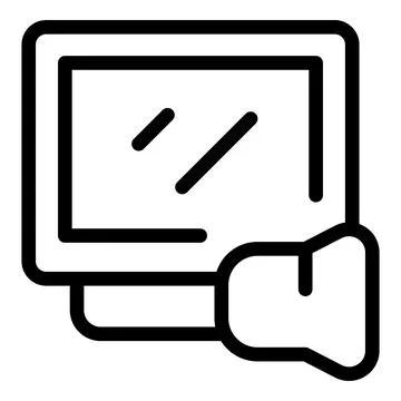 Computer displaying warning message with attached loudspeaker icon Stock Illustration