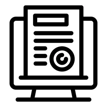 Computer displaying web page with analytics and data tracking icon Stock Illustration