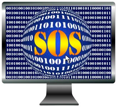 Computer Distress Call Illustrazione stock