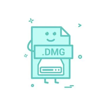 Computer dmg file format type icon vector design Illustrazione stock