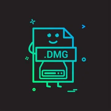 Computer dmg file format type icon vector design 스톡 일러스트