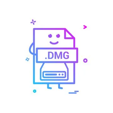 Computer dmg file format type icon vector design Illustrazione stock