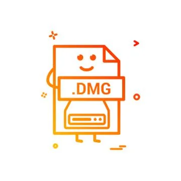 Computer dmg file format type icon vector design イラスト素材