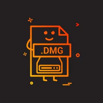 Computer dmg file format type icon vector design Illustrazione stock