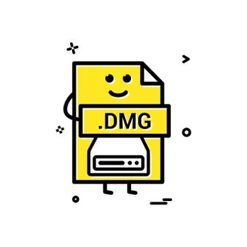 Computer dmg file format type icon vector design Stock Illustration