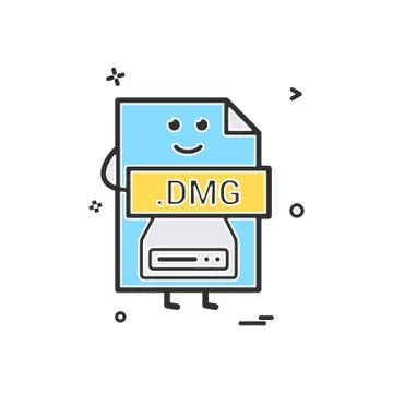 Computer dmg file format type icon vector design Stock Illustration
