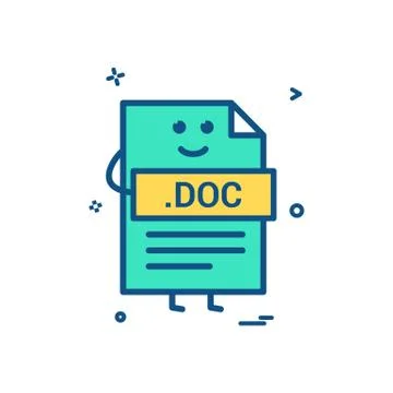 Computer doc document file format type icon vector design Stock Illustration