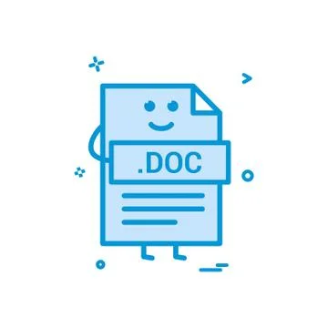 Computer doc document file format type icon vector design Stock Illustration