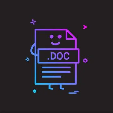 Computer doc document file format type icon vector design Stock Illustration
