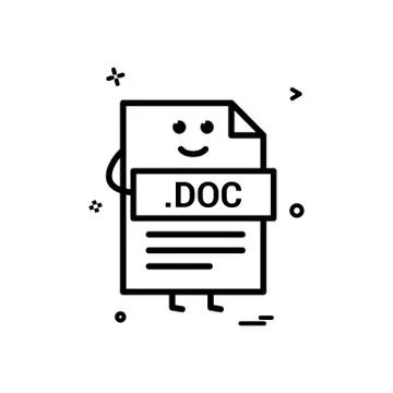 Computer doc document file format type icon vector design Stock Illustration