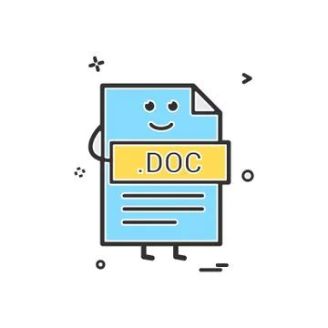 Computer doc document file format type icon vector design Stock Illustration