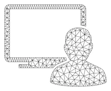 Computer Doctor Polygonal Frame Vector Mesh Illustration Stock Illustration