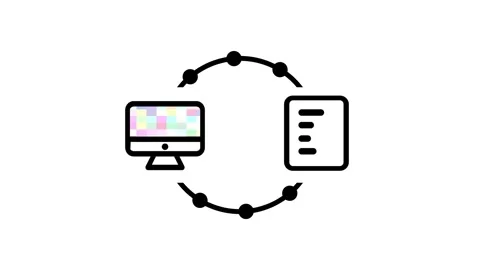 Computer Document Sync Icon Stock Footage 340305667
