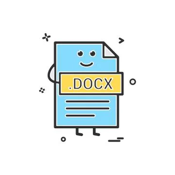 Computer docx file format type icon vector design Illustrazione stock