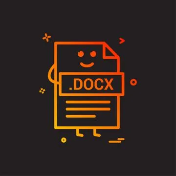 Computer docx file format type icon vector design Stock Illustration