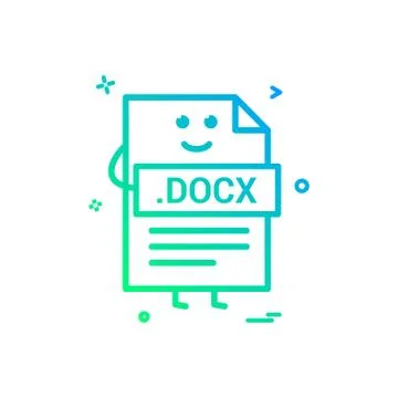 Computer docx file format type icon vector design Illustrazione stock