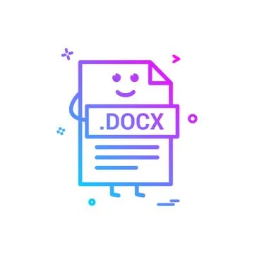 Computer docx file format type icon vector design Stock Illustration