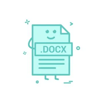 Computer docx file format type icon vector design Illustrazione stock