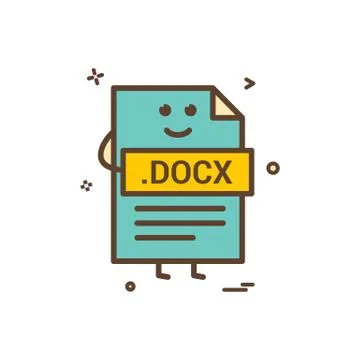 Computer docx file format type icon vector design Illustrazione stock