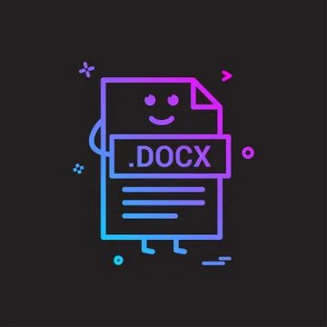 Computer docx file format type icon vector design Stock Illustration