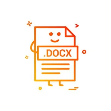 Computer docx file format type icon vector design 库存插图