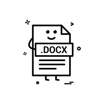 Computer docx file format type icon vector design Stock Illustration