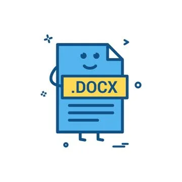 Computer docx file format type icon vector design Stock Illustration