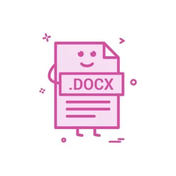 Computer docx file format type icon vector design Stock Illustration