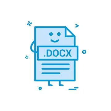 Computer docx file format type icon vector design Ilustración de archivo