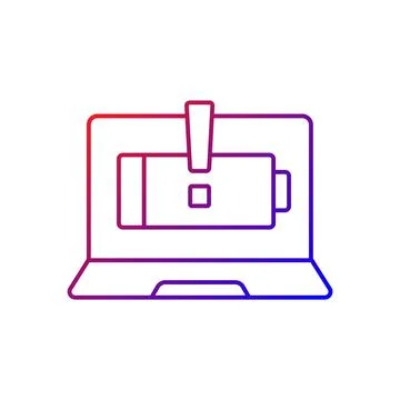 Computer does not charge gradient linear vector icon Stock Illustration