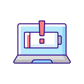 Computer does not charge RGB color icon Stock Illustration