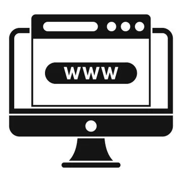 Computer domain icon, simple style Stock Illustration