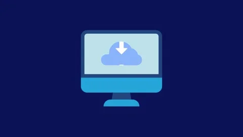 Computer downloading files from cloud storage animation Stock Footage 337151135