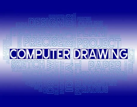 Computer Drawing Indicates Creative Design And Drafting Stock Illustration