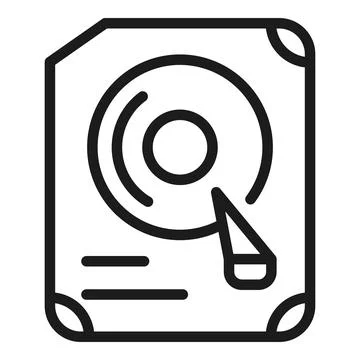 Computer drive icon outline vector. Server hardware 库存插图