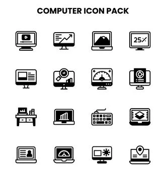 Computer DuoTone Design Icons Pack イラスト素材