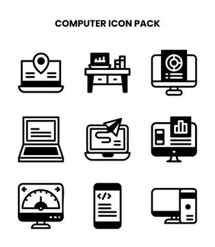 Computer DuoTone Icons Pack Illustrazione stock