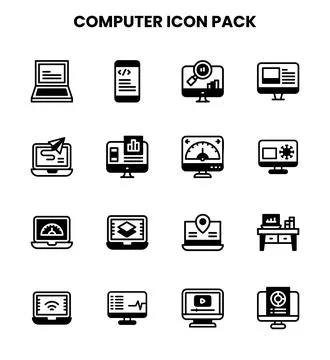 Computer DuoTone UI Icons Pack イラスト素材