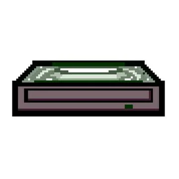 Computer dvd drive game pixel art vector illustration Stock Illustration