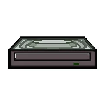 Computer dvd drive pixel art vector illustration Stock Illustration